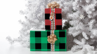 CHRISTMAS PLAID 2 ROLL WRAP PACK