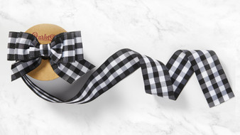 BLACK & WHITE BUFFALO PLAID RIBBON ROLL