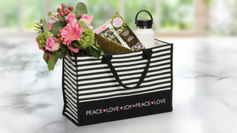 Inspirational Stand Up Tote (Peace, Love, Joy)