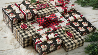 Santa Vintage 3 Roll Wrap
