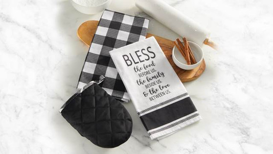 OVEN MITT W/TEA TOWELS