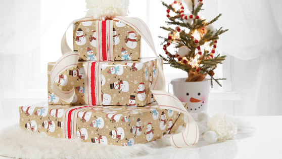 SNOWMAN KRAFT ROLL WRAP