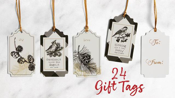 VINTAGE WISHES GIFT TAGS - SET OF 24