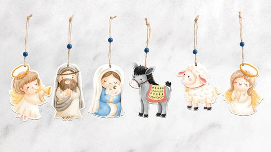 OH HOLY NIGHT ORNAMENTS - SET OF 6