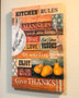 Kitchen Rules Canvas Wall Plaque