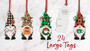 DIE-CUT GNOMES GIFT TAGS - SET OF 24