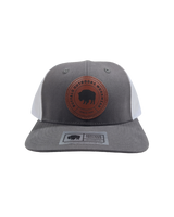 Buffalo Outdoors® Workwear Circle Patch Trucker Hat - Charcoal/White Front