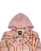 Kid's Sherpa Lined Fleece - Rosey Plaid - Hood Kid's Sherpa Lined Fleece - Rosey Plaid - Hood