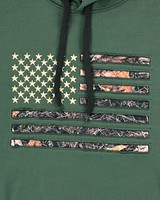 Buffalo Outdoors® American Flag Hooded Sweatshirt - 716300CL - Green/Camo - Flag