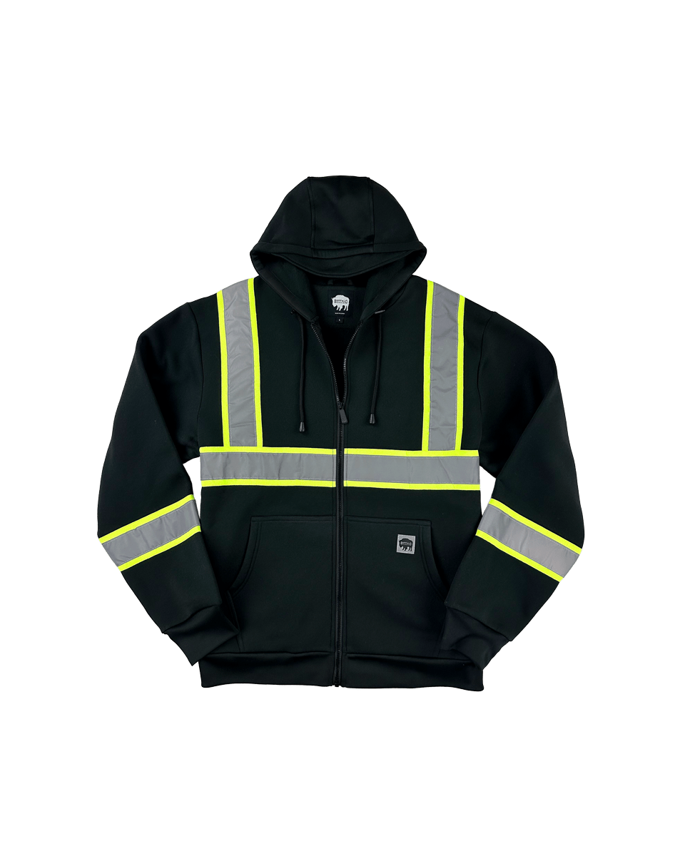 Buffalo Outdoors | Black Safety Reflective Hooded Sweatshirt