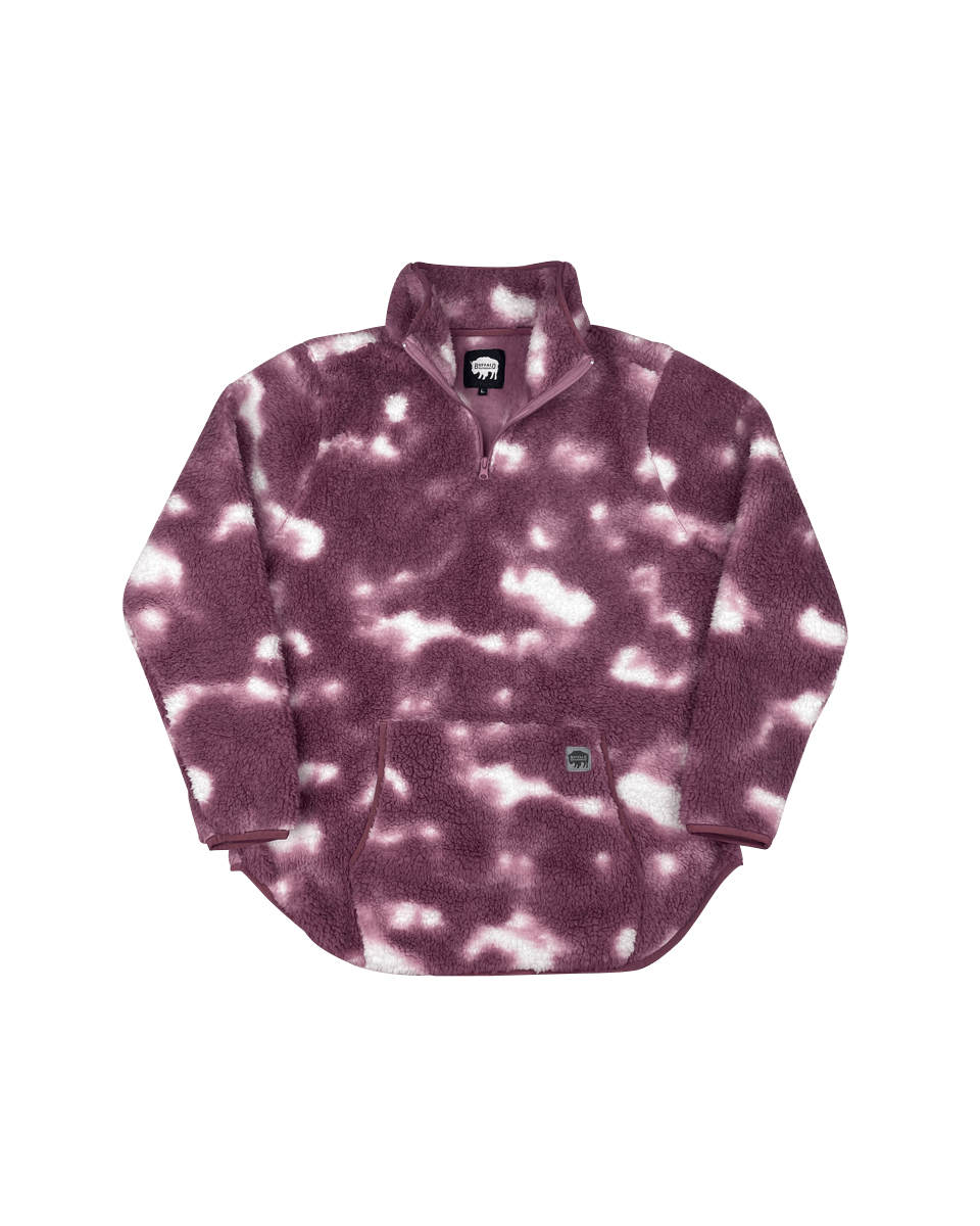 Buffalo Outdoors® Women's 1/4 Zip Tie-Dye Sherpa - Hazy Blue