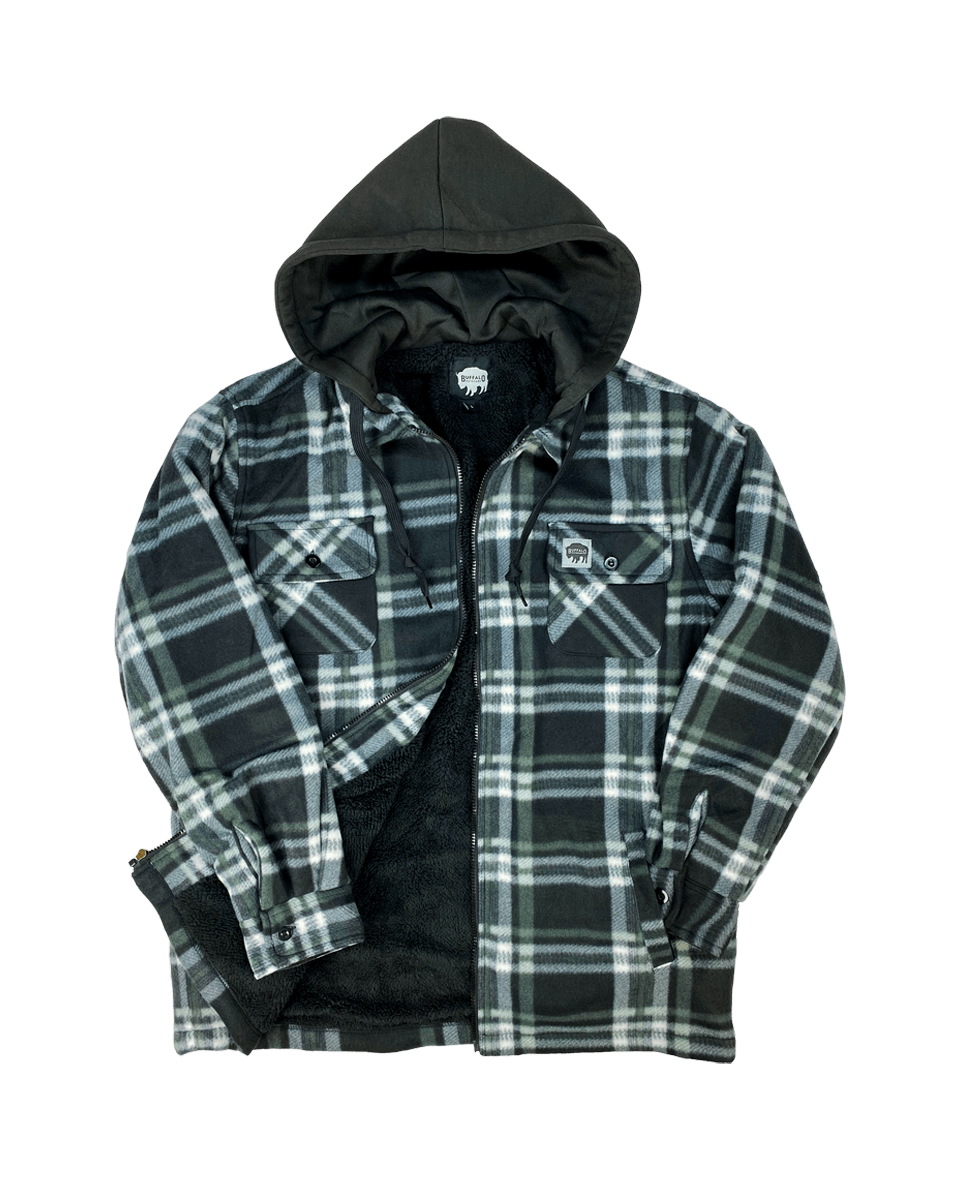 Buffalo Outdoors | Men's Sherpa Lined Hooded Fleece