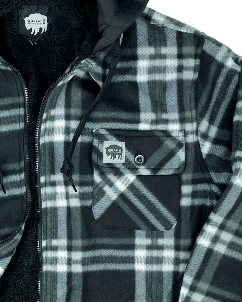 Buffalo Outdoors | Men's Sherpa Lined Hooded Fleece
