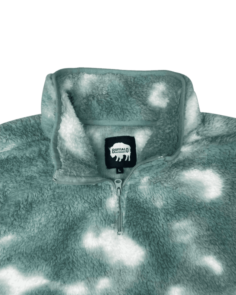 Buffalo Outdoors® Women's 1/4 Zip Tie-Dye Sherpa - Hazy Blue