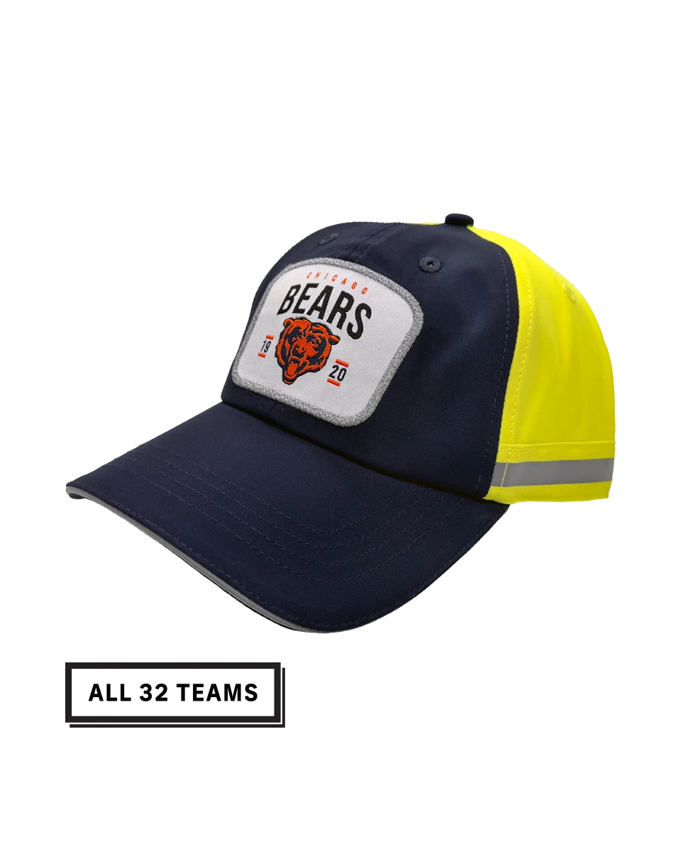 NFL Safety Reflective Patch Snapback Hat (Black, Yellow, Team Color)