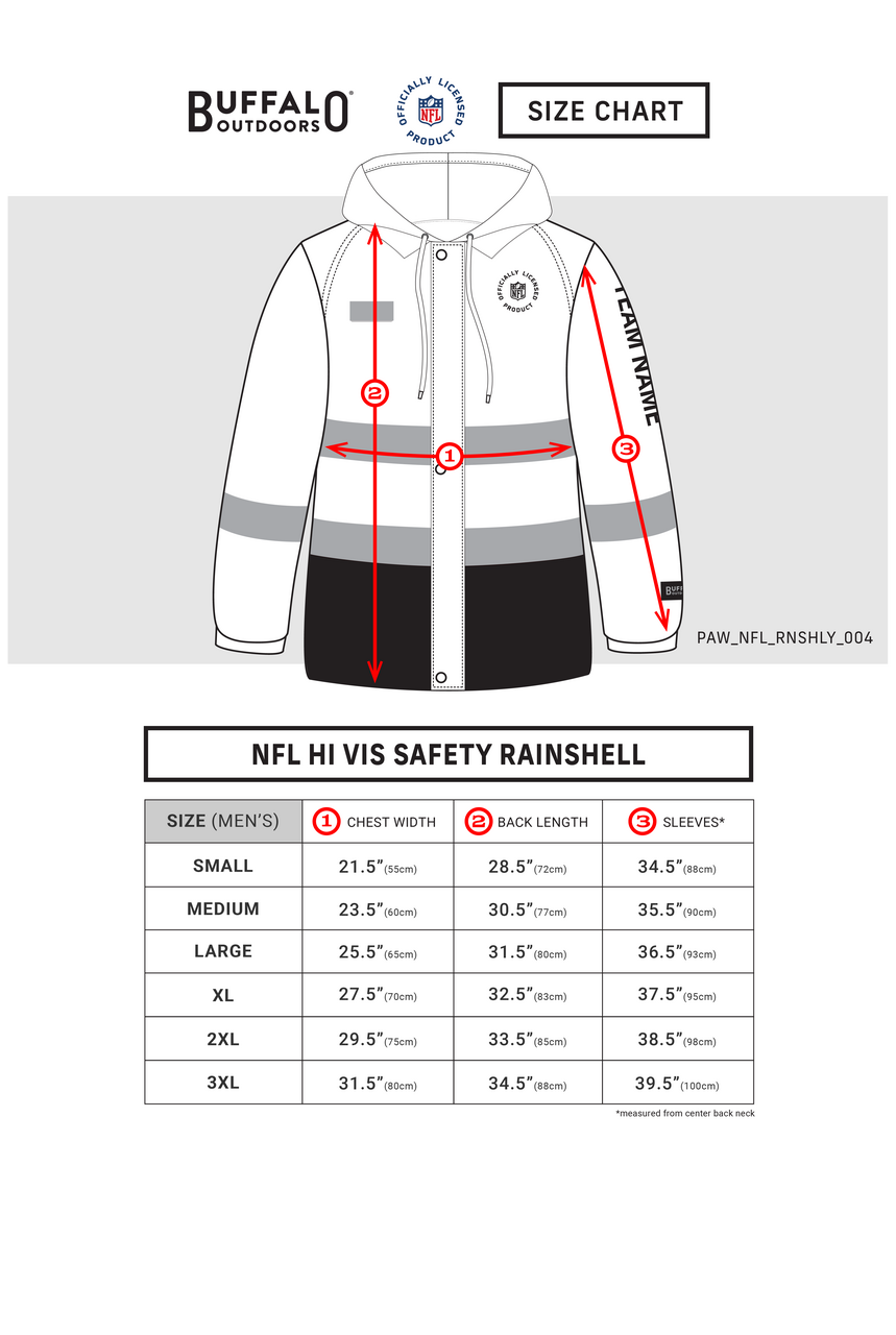 NFL Hi-Vis Safety Hooded Rainshell