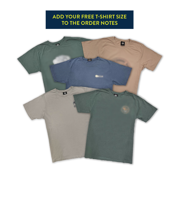 FREE premium Buffalo Outdoors t-shirt with a purchase over $35, PLEASE PUT FREE T-SHIRT SIZE IN ORDER NOTES