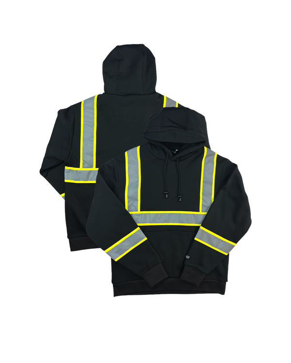 Buffalo Outdoors® Workwear Men’s Black Safety Pullover Hooded Sweatshirt