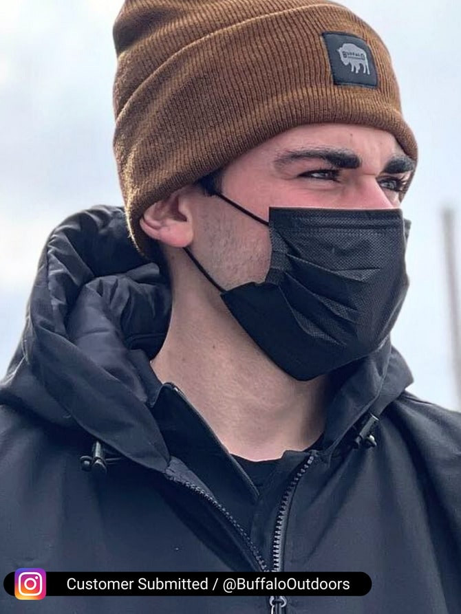 Buffalo Winter Knit Reflective Work Hat - Chestnut Brown - Instagram