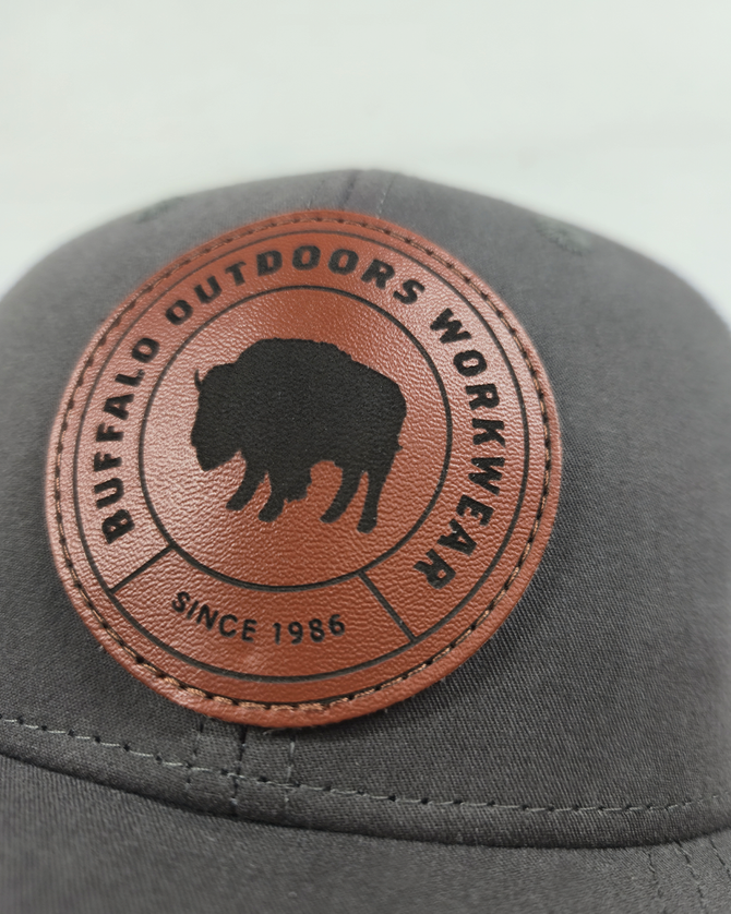 Buffalo Outdoors® Workwear Circle Patch Trucker Hat - Leather Patch
