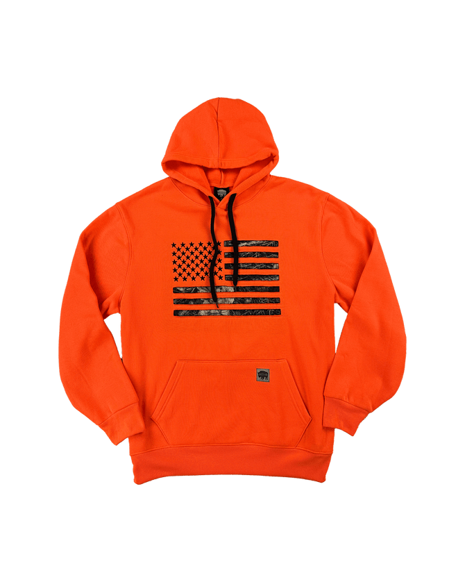 Buffalo Outdoors® American Flag Hooded Sweatshirt - 716300CL - Orange - Main