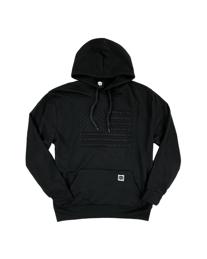 Buffalo Outdoors® American Flag Hooded Sweatshirt - 716300CL - Black/Black - Main