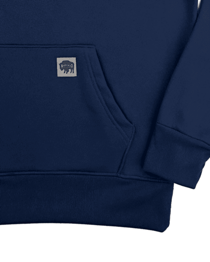 Buffalo Outdoors® American Flag Hooded Sweatshirt - 716300CL - Navy/Red - Pocket