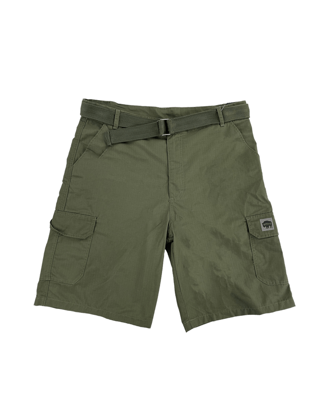 Men's Ripstop Cargo Shorts - Green - Front