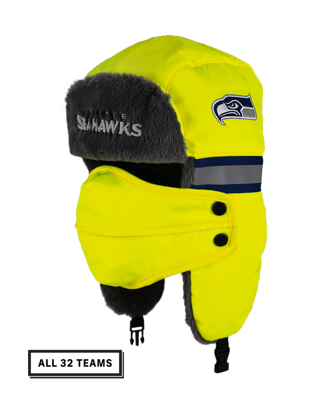NFL Safety Hi-Vis Aviator Hat - Side with mask NFL Safety Hi-Vis Aviator Hat - Side with mask