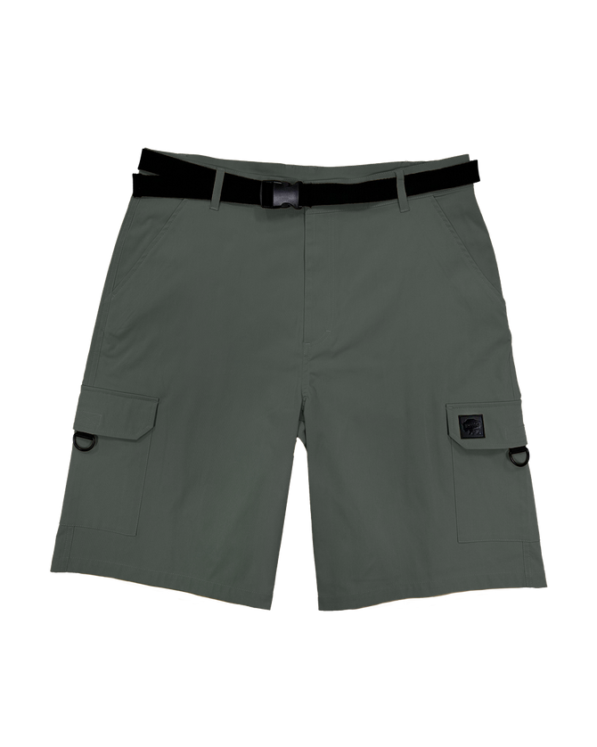 Men's Tech Cargo Short with Belt - Gunmetal - Front