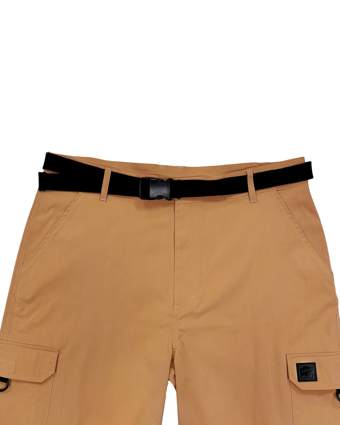 Men's Tech Cargo Short with Belt - British Khaki- Belt