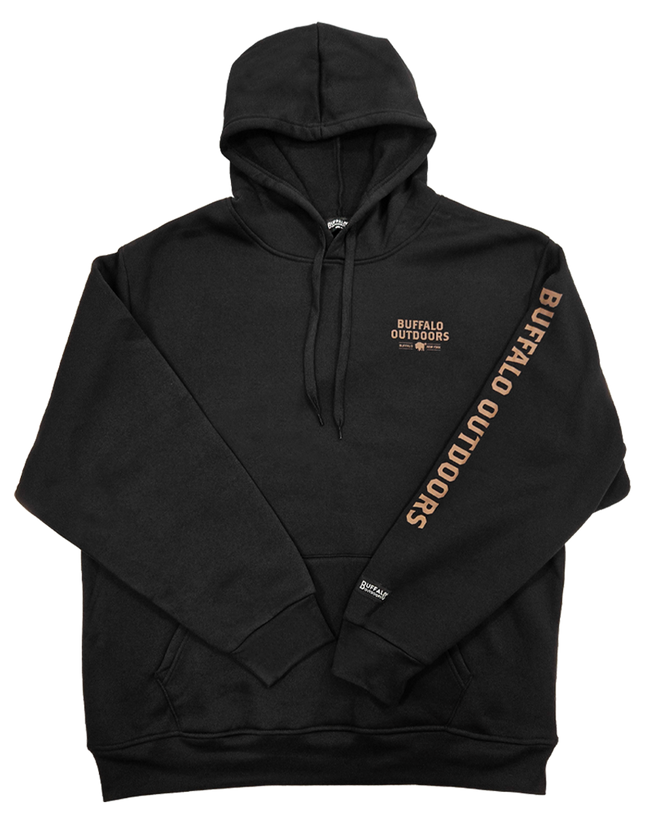 Buffalo Outdoors® Branded Hooded Sweatshirt - Black/Brown - Main