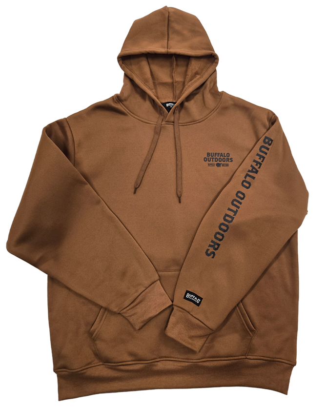 Buffalo Outdoors® Branded Hooded Sweatshirt - Workwear Brown/Charcoal - Main
