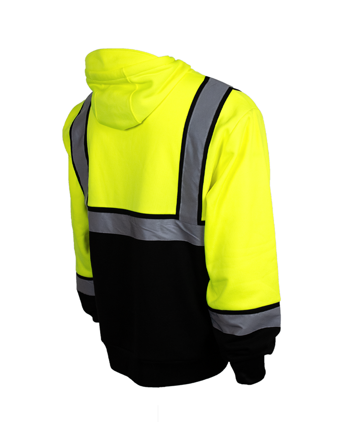 Ohio State Hi-Vis Safety Hooded Sweatshirt - Back Ohio State Hi-Vis Safety Hooded Sweatshirt - Back