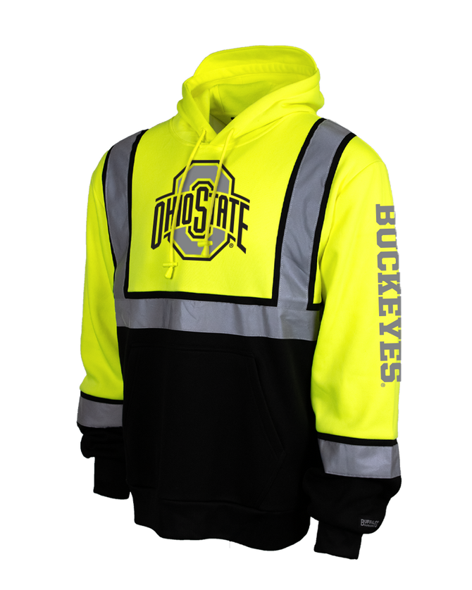 Ohio State Hi-Vis Safety Hooded Sweatshirt - Front Ohio State Hi-Vis Safety Hooded Sweatshirt - Front