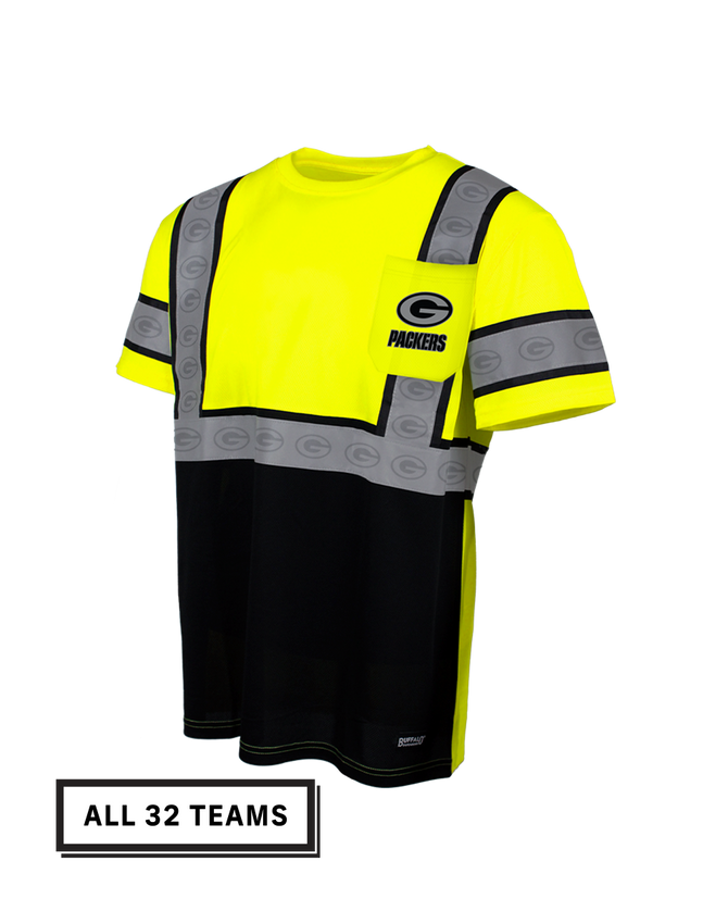 NFL Hi-Vis Reflective Logo Tape Pocket T-Shirt - Front