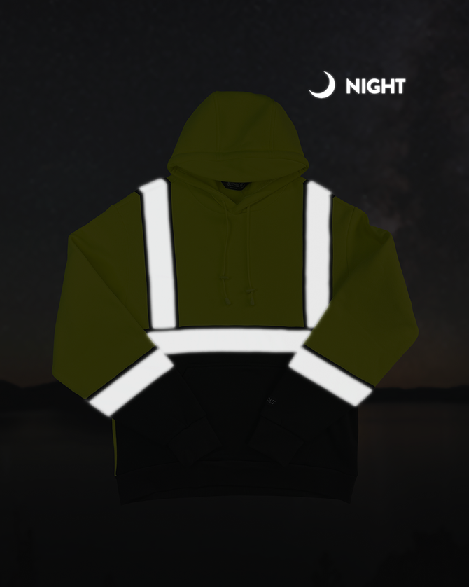 Buffalo Outdoors® Workwear Men’s Hi Vis Safety Pullover Hooded Sweatshirt