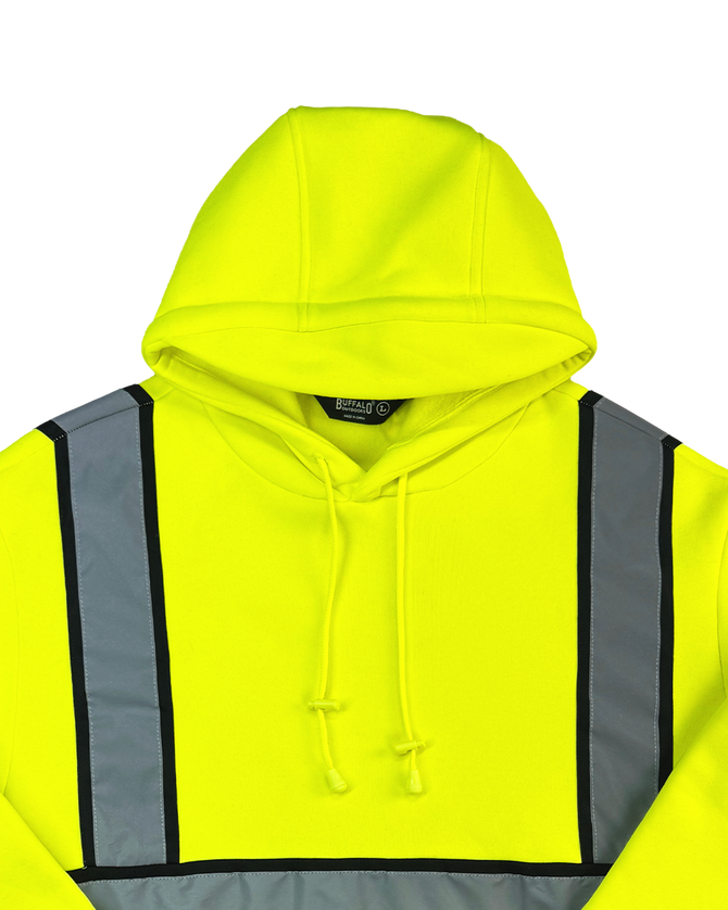 Buffalo Outdoors® Workwear Men’s Hi Vis Safety Pullover Hooded Sweatshirt