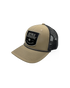 Woven Color Patch Trucker Hat - Tan/Charcoal