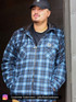 Sherpa Lined Hooded Fleece - Blue Plaid Lifestyle