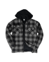 Sherpa Lined Hooded Fleece - Grey Buffalo Plaid - Front