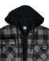 Sherpa Lined Hooded Fleece - Grey Buffalo Plaid - Hood