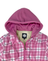 Women's Plaid Sherpa Lined Fleece - Pink Plaid - Hood