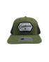 Buffalo Outdoors® Workwear Retro Patch Trucker Hat - Olive Green/Black - Front