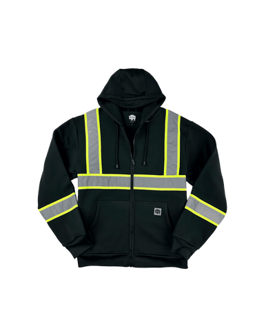 Buffalo Outdoors | Black Safety Reflective Hooded Sweatshirt