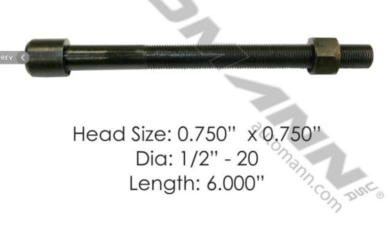CENTER BOLT 1/2 X 3/4 HEAD 6" FOR SHORTER PACK (TPS6891)
