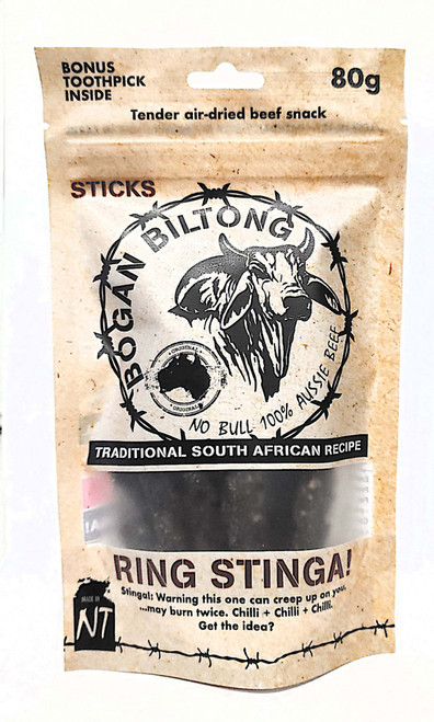 Bogan Biltong Ring Stinga Sticks 80g Bogan Biltong Ring Stinga Sticks 80g