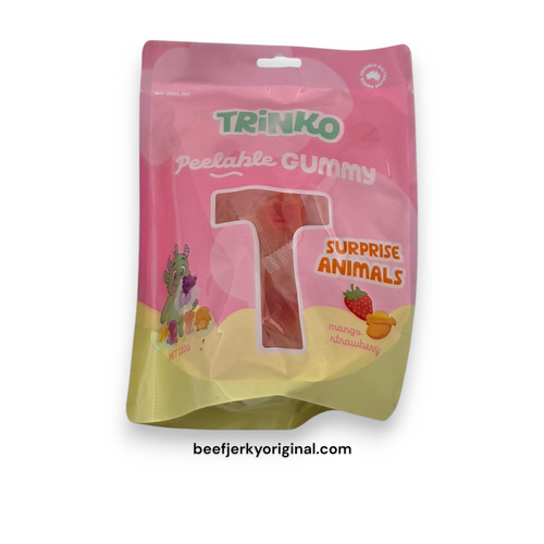 Trinko Surprise Animals Mango Strawberry Peelable Gummies 110g