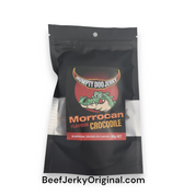 Explore the rich, aromatic spices of our Moroccan crocodile jerky, a treat for adventurous palates.