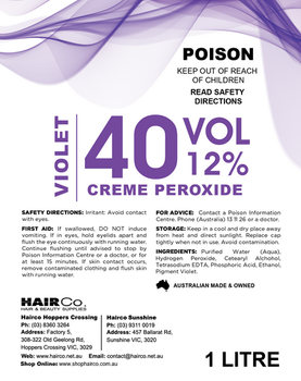 Hairco Violet Peroxides 1Lt - 40 Vol 12%